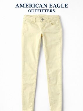 American Eagle Light Yellow Stretch Skinny Jean Size 28